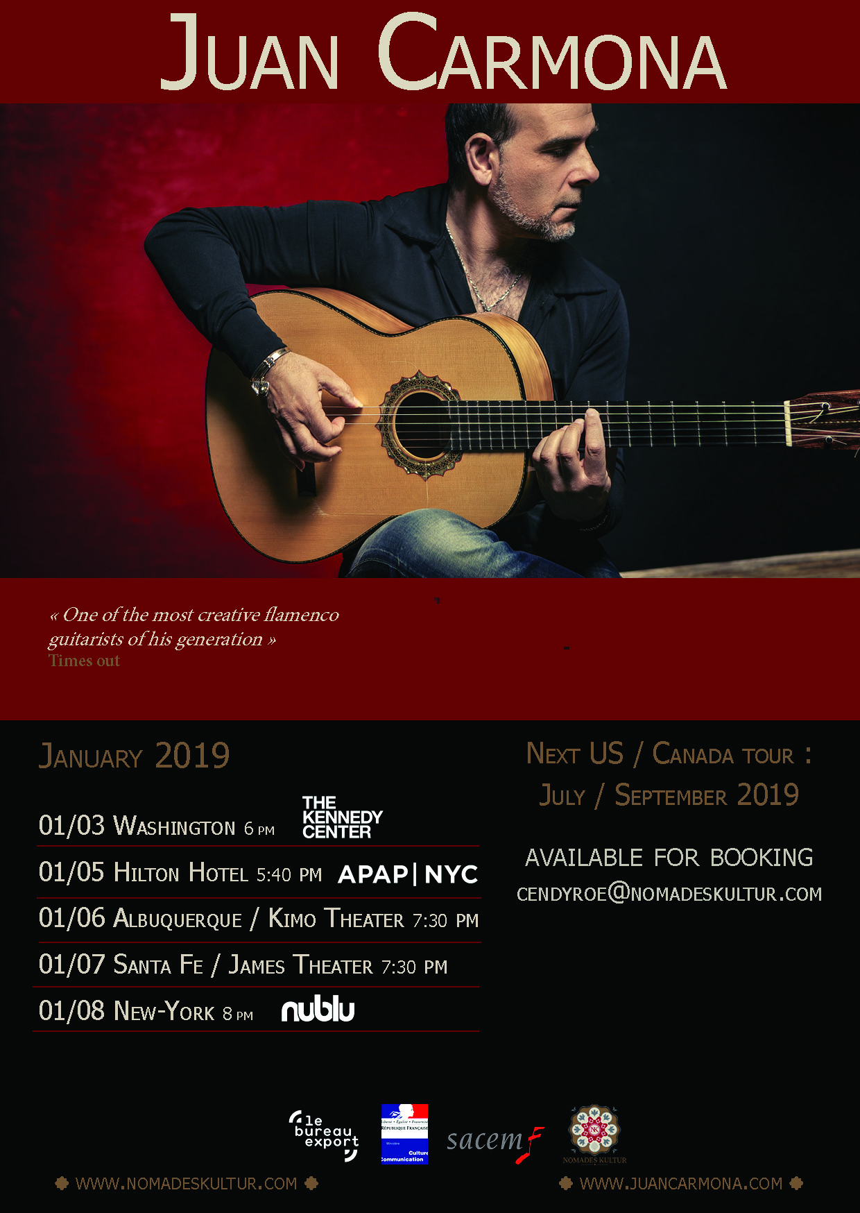 Juan Carmona prochainement en tournée aux US Juan Carmona